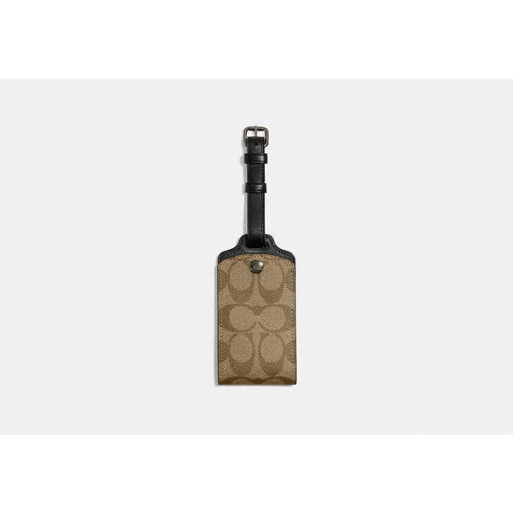 NWT Coach Luggage Tag In Signature Canvas Khaki